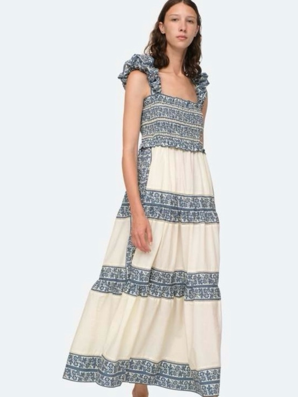 Sea New York Arlo Smocked Tiered Maxi Dress